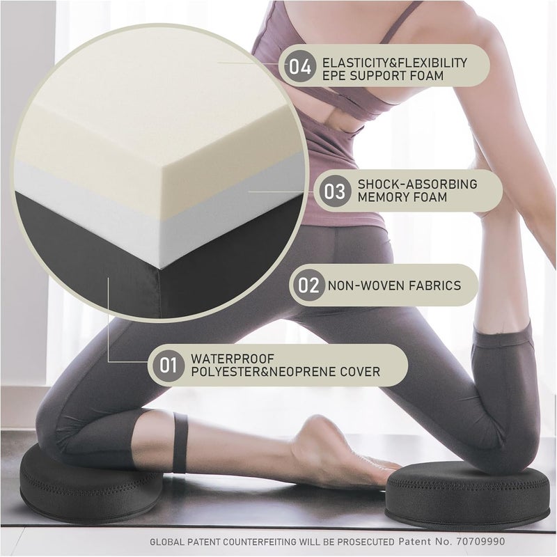 ECOESPTI Yoga Knee Pad, 1.57 Inch Thick, Memory Foam and EPE Foam, Waterproof and Non-Slip, for Knees Elbows Wrist Hands Head Yoga Pilates Work Out Kneeling Pad, Exercise Mat 2 - Image 2
